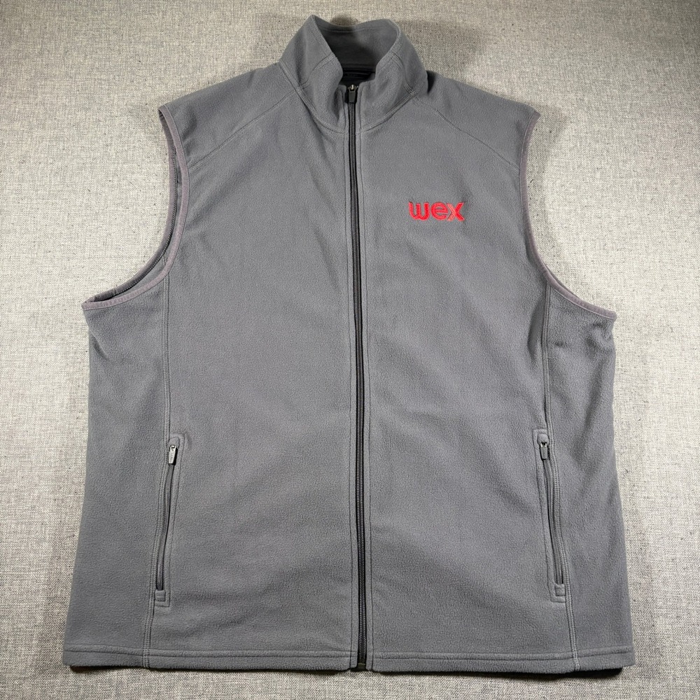 L.L. Bean Fleece Vest Mens Large Gray Full Zip Lightweight‎ Stretch VN1002949